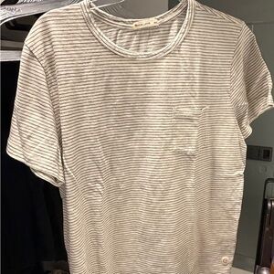 Marine Layer Men's Short Sleeve Horizontal Striped Tee - White / Black Stripe